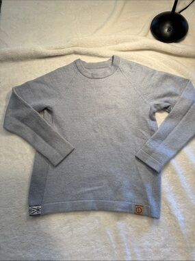 Amazing Unisex PAKA Crewneck blue/gray Knit Sweater w/65% royal alpaca 35% nylon